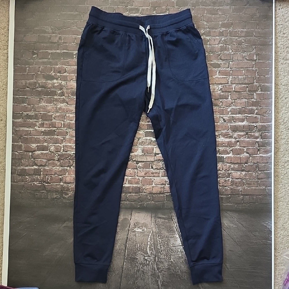 Zyia Women's Navy Cozy Jogger Pants with Drawstring - Small